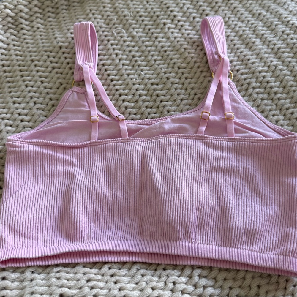 Pink Ribbed Bralette - Picture 2 of 3
